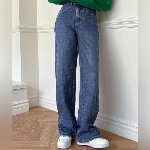 SHEIN Blue Flare & Wide Leg Jeans - Picture 1 of 4